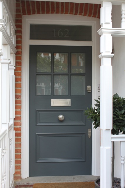 Front door in Farrow and Ball Railings
